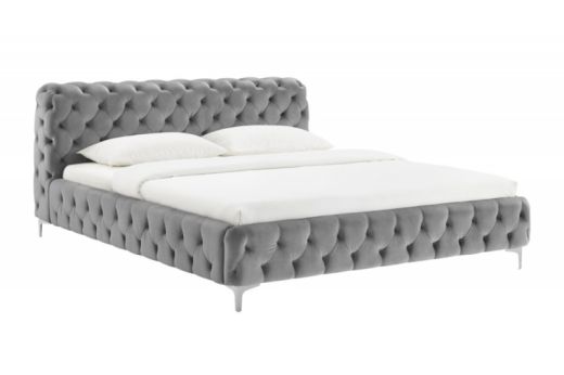 Bett Chesterfield Grau