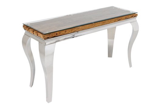 Konsole Barock 140cm Natur Chrom