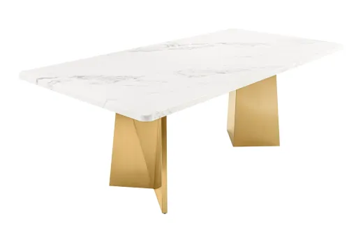 Esstisch Lucca Weiss Marmorplatte