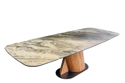 Esstisch Olperer Keramik Marmoroptik Taupe Beige