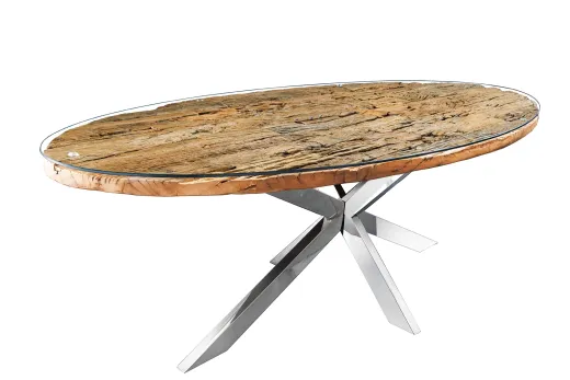 Esstisch Newcastle Modern Oval Teakholz Naturbraun