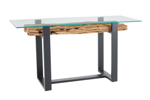 Konsole Newcastle Modern 150cmTransparent Natur Schwarz