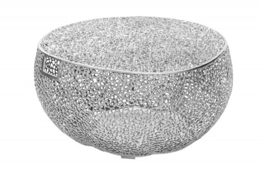 Salontisch Couchtisch Oman 80 cm silber